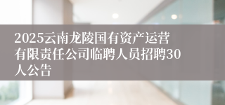 2025云南龙陵国有资产运营有限责任公司临聘人员招聘30人公告