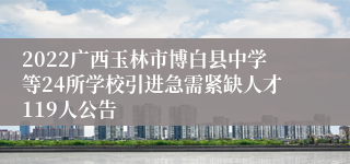 2022广西玉林市博白县中学等24所学校引进急需紧缺人才119人公告