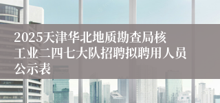 2025天津华北地质勘查局核工业二四七大队招聘拟聘用人员公示表