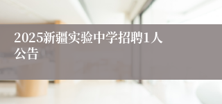 2025新疆实验中学招聘1人公告