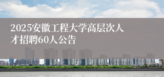 2025安徽工程大学高层次人才招聘60人公告