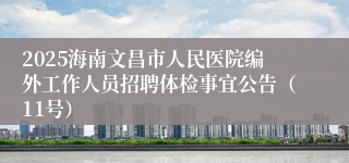 2025海南文昌市人民医院编外工作人员招聘体检事宜公告（11号）