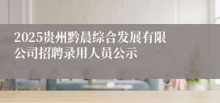 2025贵州黔晨综合发展有限公司招聘录用人员公示