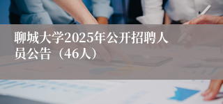 聊城大学2025年公开招聘人员公告（46人）