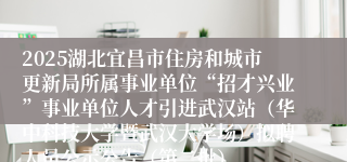 2025湖北宜昌市住房和城市更新局所属事业单位“招才兴业”事业单位人才引进武汉站（华中科技大学暨武汉大学场）拟聘人员公示公告（第二批）