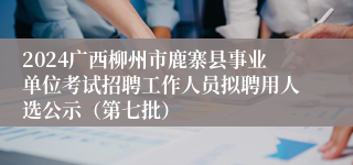 2024广西柳州市鹿寨县事业单位考试招聘工作人员拟聘用人选公示（第七批）