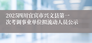 2025四川宜宾市兴文县第一次考调事业单位拟流动人员公示