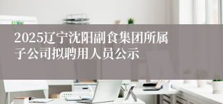 2025辽宁沈阳副食集团所属子公司拟聘用人员公示