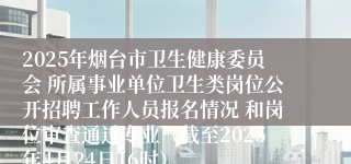 2025年烟台市卫生健康委员会 所属事业单位卫生类岗位公开招聘工作人员报名情况 和岗位审查通过专业（截至2025年4月24日16时）