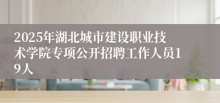 2025年湖北城市建设职业技术学院专项公开招聘工作人员19人