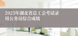 2025年湖北省总工会考试录用公务员综合成绩