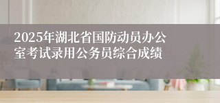 2025年湖北省国防动员办公室考试录用公务员综合成绩