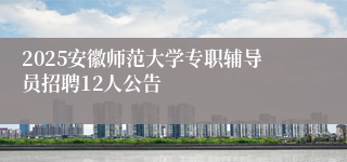2025安徽师范大学专职辅导员招聘12人公告
