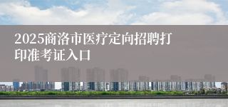 2025商洛市医疗定向招聘打印准考证入口