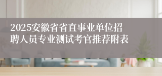 2025安徽省省直事业单位招聘人员专业测试考官推荐附表