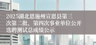 2025湖北恩施州宣恩县第三次第二批、第四次事业单位公开选聘测试总成绩公示