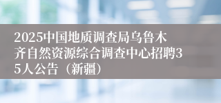 2025中国地质调查局乌鲁木齐自然资源综合调查中心招聘35人公告（新疆）