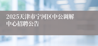 2025天津市宁河区中公调解中心招聘公告