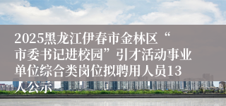 2025黑龙江伊春市金林区“市委书记进校园”引才活动事业单位综合类岗位拟聘用人员13人公示