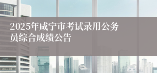 2025年咸宁市考试录用公务员综合成绩公告