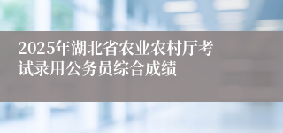 2025年湖北省农业农村厅考试录用公务员综合成绩