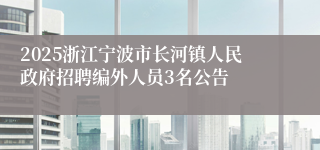 2025浙江宁波市长河镇人民政府招聘编外人员3名公告
