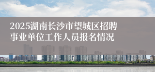 2025湖南长沙市望城区招聘事业单位工作人员报名情况