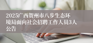 2025广西贺州市八步生态环境局面向社会招聘工作人员3人公告