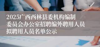 2025广西西林县委机构编制委员会办公室招聘编外聘用人员拟聘用人员名单公示