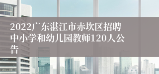 2022广东湛江市赤坎区招聘中小学和幼儿园教师120人公告