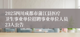 2025四川成都市蒲江县医疗卫生事业单位招聘事业单位人员23人公告
