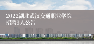 2022湖北武汉交通职业学院招聘3人公告