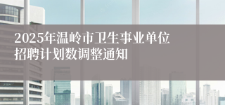 2025年温岭市卫生事业单位招聘计划数调整通知