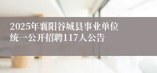2025年襄阳谷城县事业单位统一公开招聘117人公告