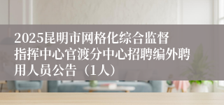 2025昆明市网格化综合监督指挥中心官渡分中心招聘编外聘用人员公告（1人）