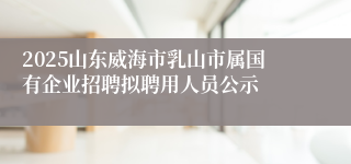 2025山东威海市乳山市属国有企业招聘拟聘用人员公示