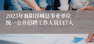 2025年襄阳谷城县事业单位统一公开招聘工作人员117人