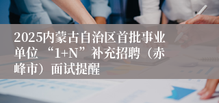 2025内蒙古自治区首批事业单位 “1+N”补充招聘（赤峰市）面试提醒