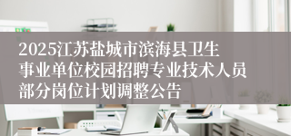 2025江苏盐城市滨海县卫生事业单位校园招聘专业技术人员部分岗位计划调整公告