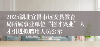 2025湖北宜昌市远安县教育局所属事业单位“招才兴业”人才引进拟聘用人员公示