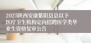 2025陕西安康紫阳县县以下医疗卫生机构定向招聘医学类毕业生资格复审公告