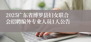 2025广东省博罗县妇女联合会招聘编外专业人员1人公告