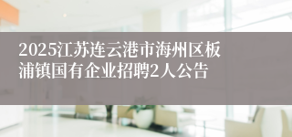 2025江苏连云港市海州区板浦镇国有企业招聘2人公告