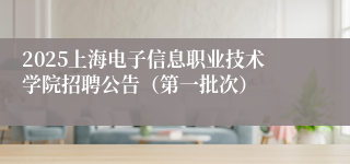 2025上海电子信息职业技术学院招聘公告（第一批次）