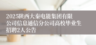 2025陕西大秦电能集团有限公司信息通信分公司高校毕业生招聘2人公告