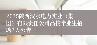 2025陕西汉水电力实业（集团）有限责任公司高校毕业生招聘2人公告