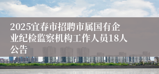 2025宜春市招聘市属国有企业纪检监察机构工作人员18人公告