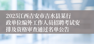 2025江西吉安市吉水县某行政单位编外工作人员招聘考试安排及资格审查通过名单公告