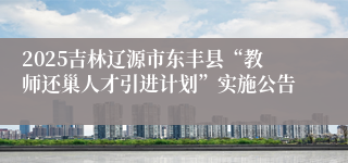 2025吉林辽源市东丰县“教师还巢人才引进计划”实施公告