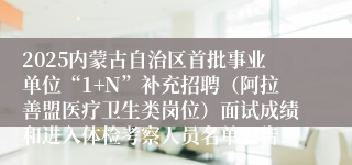 2025内蒙古自治区首批事业单位“1+N”补充招聘（阿拉善盟医疗卫生类岗位）面试成绩和进入体检考察人员名单公告